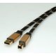 ROLINE 11.02.8802 cavo USB USB 2.0 1,8 m USB A USB B Nero, Oro 3