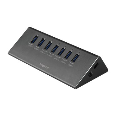 LogiLink UA0228 hub di interfaccia USB 3.2 Gen 1 (3.1 Gen 1) Micro-B 5000 Mbit/s Alluminio, Nero