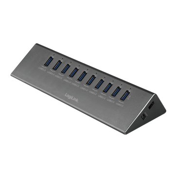 LogiLink UA0229 hub di interfaccia USB 3.2 Gen 1 (3.1 Gen 1) Micro-B 5000 Mbit/s Alluminio, Nero