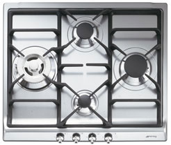 Smeg SER60SGH3 piano cottura Acciaio inox Da incasso Gas 4 Fornello(i)