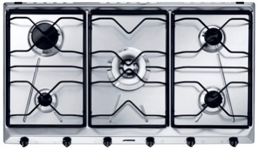 Smeg SRV596-5 piano cottura Acciaio inox Da incasso Gas 5 Fornello(i)