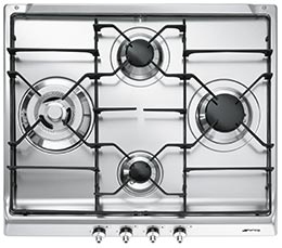 Smeg SER60S3 piano cottura Acciaio inox Da incasso 60 cm Gas 4 Fornello(i)