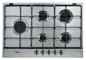 Whirlpool AKR315/IX piano cottura Acciaio inox Da incasso Gas 5 Fornello(i)
