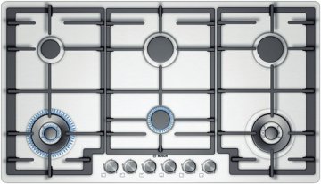 Bosch PCT915B91E piano cottura Acciaio inox Da incasso Gas 6 Fornello(i)