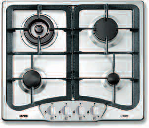 Ignis AKF115/IX piano cottura Acciaio inox Da incasso Gas 4 Fornello(i)