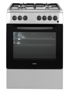 Beko CSE 62110 DX Cucina Gas Nero, Acciaio inox