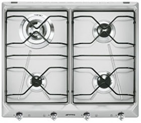 Smeg SRV564AL piano cottura Alluminio Da incasso Gas 4 Fornello(i)