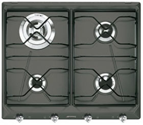 Smeg SRV564TT piano cottura Titanio Da incasso Gas 4 Fornello(i)