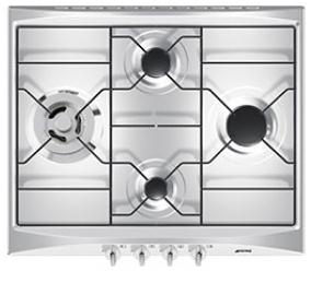 Smeg SR264X piano cottura Acciaio inox Da incasso Gas 4 Fornello(i)