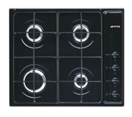 Smeg S64SN piano cottura Nero Da incasso 60 cm Gas 4 Fornello(i)