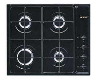Smeg S64SN piano cottura Nero Da incasso 60 cm Gas 4 Fornello(i)