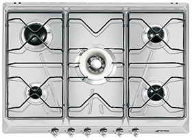Smeg SRV576AL piano cottura Alluminio Da incasso Gas 5 Fornello(i)