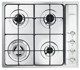 Smeg SR64S piano cottura Acciaio inox Da incasso 60 cm Gas 4 Fornello(i)