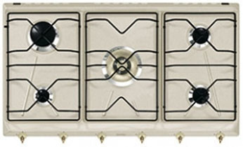 Smeg SRV896AVO piano cottura Beige Da incasso Gas 5 Fornello(i)