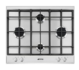 Smeg P260XGH piano cottura Acciaio inox Da incasso 60 cm Gas 4 Fornello(i)