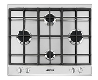 Smeg P260XGH piano cottura Acciaio inox Da incasso 60 cm Gas 4 Fornello(i)