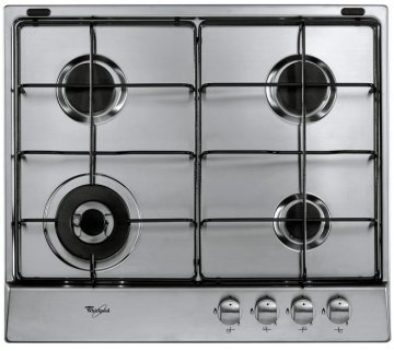 Whirlpool AKR324/IX piano cottura Acciaio inox Da incasso Gas 4 Fornello(i)