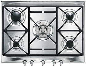 Smeg SR275XGH piano cottura Acciaio inox Da incasso Gas 5 Fornello(i)