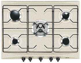 Smeg SR275AV piano cottura Beige Da incasso Gas 5 Fornello(i)