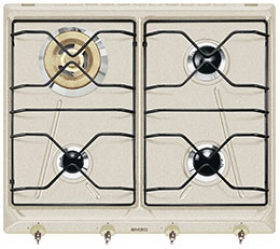 Smeg SRV864AVO piano cottura Beige Da incasso Gas 4 Fornello(i)