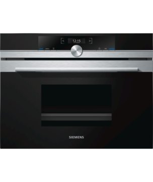 Siemens CD634GBS1 forno a vapore Piccola Nero, Stainless steel Pulsanti, Manopola, Touch