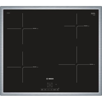 Bosch PIE645BB1E piano cottura Nero, Acciaio inox Da incasso Piano cottura a induzione 4 Fornello(i)