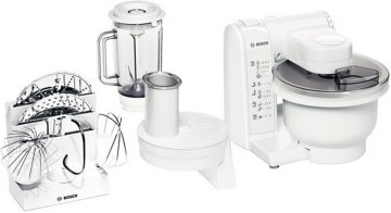 Bosch MUM4830 robot da cucina 600 W 1 L Acciaio inox, Trasparente, Bianco