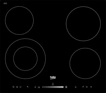 Beko HIC64502T piano cottura Nero Da incasso 60 cm Ceramica 4 Fornello(i)