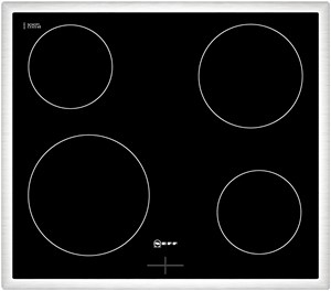 Neff M13R40N2 piano cottura Nero, Acciaio inox Da incasso Ceramica 4 Fornello(i)