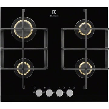 Electrolux EGT6345YOK piano cottura Nero Da incasso Gas 4 Fornello(i)