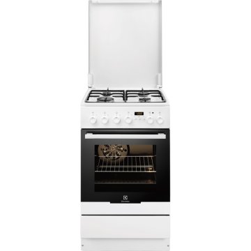 Electrolux EKK54553OW Cucina Elettrico Gas Nero, Bianco