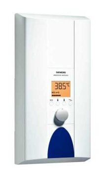 Siemens DE1821555 scaldabagno Verticale Senza serbatoio (istantaneo) Sistema per caldaia singola Blu, Bianco