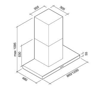 Falmec Lumina NRS Cappa aspirante a parete Acciaio inox 800 m³/h