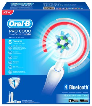 Oral-B PRO 6000 Adulto Spazzolino rotante-oscillante Blu, Bianco