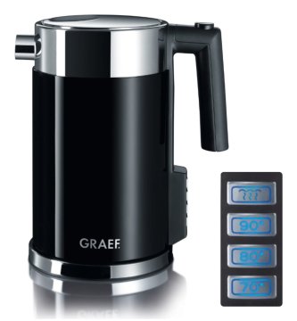 Graef WK 702 bollitore elettrico 1,5 L 2000 W Nero, Metallico