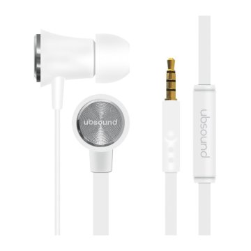 UBSOUND Fighter Auricolare Cablato In-ear Musica e Chiamate Bianco