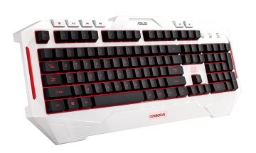 ASUS Cerberus Arctic tastiera Gaming USB Arancione, Bianco