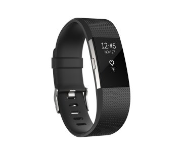 Fitbit Charge 2 OLED Braccialetto per rilevamento di attività Nero, Acciaio inox