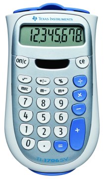 Texas Instruments TI-1706 SV calcolatrice Desktop Calcolatrice di base Argento, Bianco