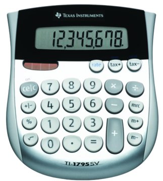 Texas Instruments TI-1795 SV calcolatrice Desktop Calcolatrice di base Nero, Argento, Bianco