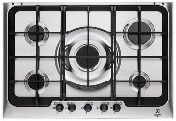 Electrolux PX750OV piano cottura Nero, Acciaio inox Da incasso Gas 5 Fornello(i)