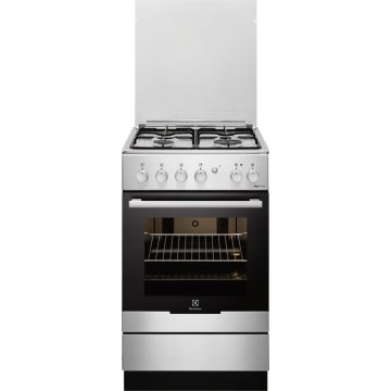 Electrolux RKK20160OX Cucina Elettrico Gas Nero, Acciaio inox