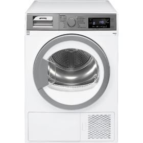 Smeg DHT82LSIT asciugatrice Libera installazione Caricamento frontale 8 kg A++ Argento, Bianco