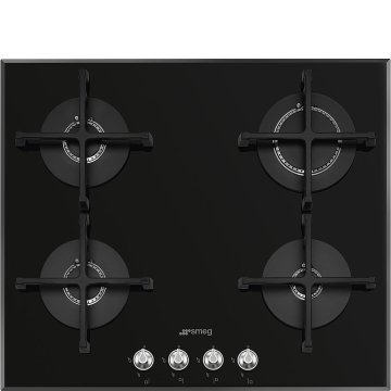 Smeg Linea PV164N2 piano cottura Nero Da incasso 60 cm Gas 4 Fornello(i)