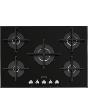 Smeg Linea PV175N2 piano cottura Nero Da incasso 72 cm Gas 5 Fornello(i)