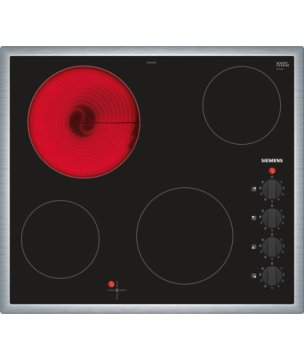 Siemens ET645CEA1E piano cottura Nero, Acciaio inox Da incasso Ceramica 4 Fornello(i)