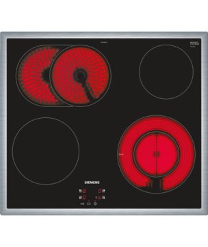 Siemens EF645BNN1E piano cottura Nero, Acciaio inox Da incasso Ceramica 4 Fornello(i)