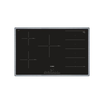 Bosch PXV845FC1E piano cottura Nero, Acciaio inox Da incasso Piano cottura a induzione 5 Fornello(i)