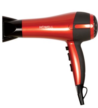 Howell HO.HP2021 asciuga capelli 2000 W Nero, Rosso