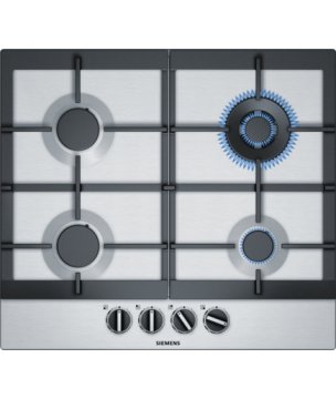 Siemens EC6A5HB90D piano cottura Nero, Acciaio inox Da incasso Gas 4 Fornello(i)